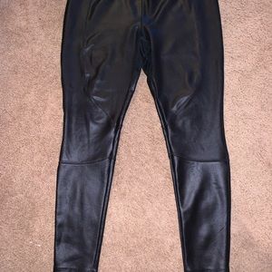 Express Faux Leather leggings with stitching detail